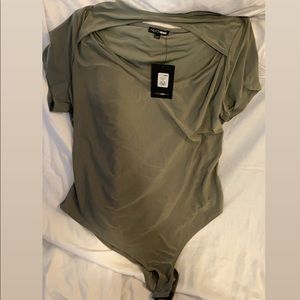 Brand New, never used Olive Green thong Body suit